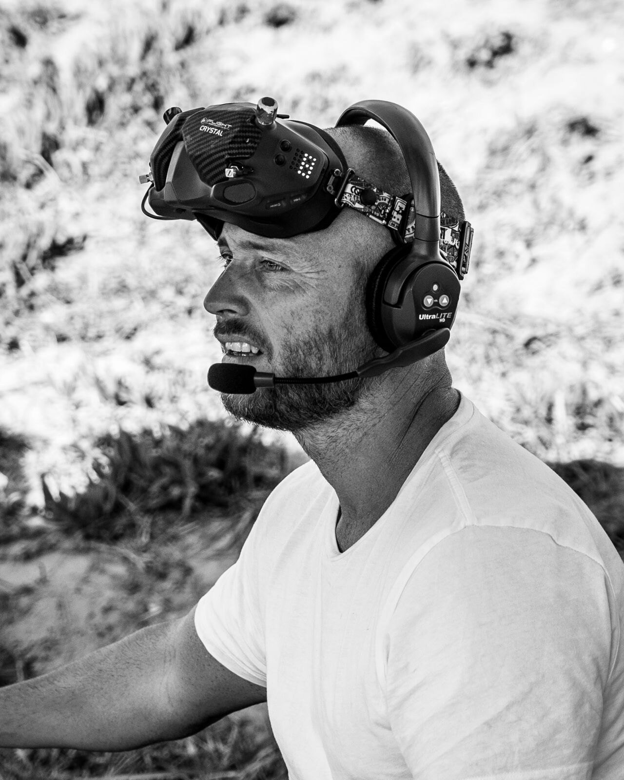 FPV drone pilot wearing goggles — Hellmot Productions Salt Rock KZN
